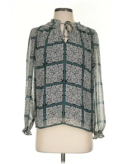 Pre-owned Ann Taylor Loft Long Sleeve Blouse In Teal