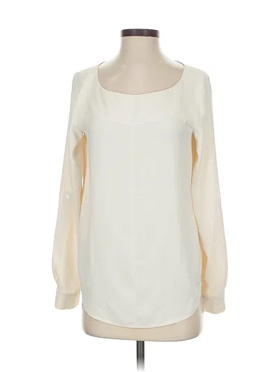 Pre-owned Ann Taylor Loft Long Sleeve Blouse In White