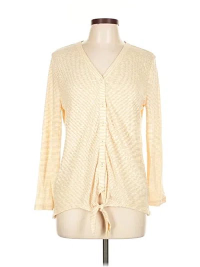 Pre-owned Ann Taylor Loft Long Sleeve Blouse In White