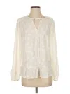 Ann Taylor Loft Long Sleeve Blouse In White