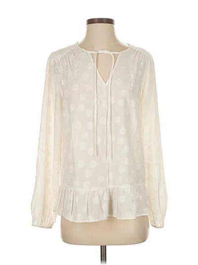 Ann Taylor Loft Long Sleeve Blouse In White