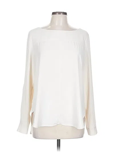 Pre-owned Ann Taylor Loft Long Sleeve Blouse In White