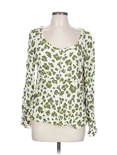 Pre-owned Ann Taylor Loft Long Sleeve Blouse In White