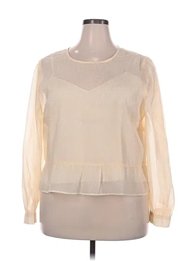 Ann Taylor Loft Long Sleeve Blouse In White
