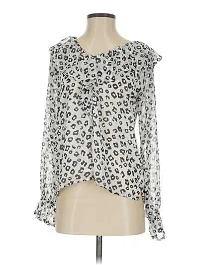 Pre-owned Ann Taylor Loft Long Sleeve Blouse In White