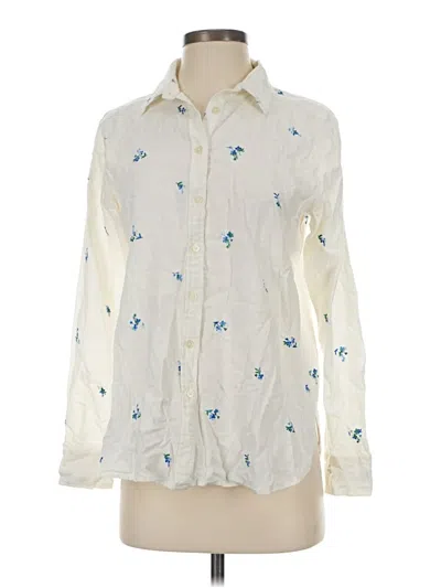 Ann Taylor Loft Long Sleeve Blouse In White