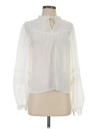 Ann Taylor Loft Long Sleeve Blouse In White