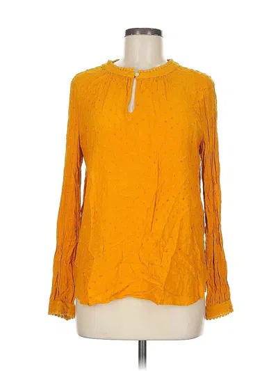 Pre-owned Ann Taylor Loft Long Sleeve Blouse In Yellow