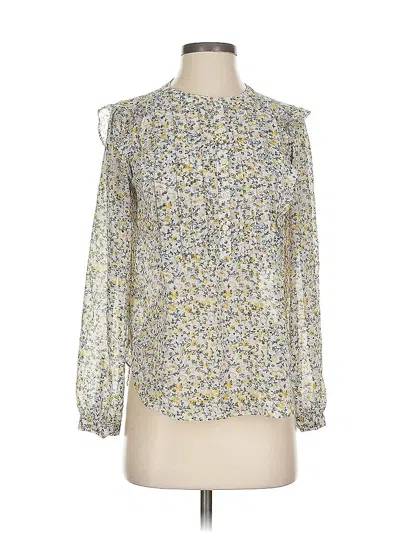 Pre-owned Ann Taylor Loft Long Sleeve Blouse In Yellow