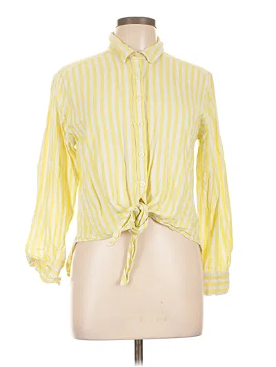Pre-owned Ann Taylor Loft Long Sleeve Blouse In Yellow