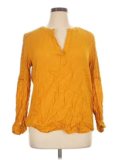 Ann Taylor Loft Long Sleeve Blouse In Yellow