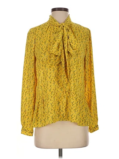 Ann Taylor Loft Long Sleeve Blouse In Yellow