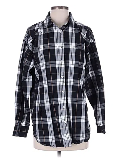 Pre-owned Ann Taylor Loft Long Sleeve Button Down Shirt In Black