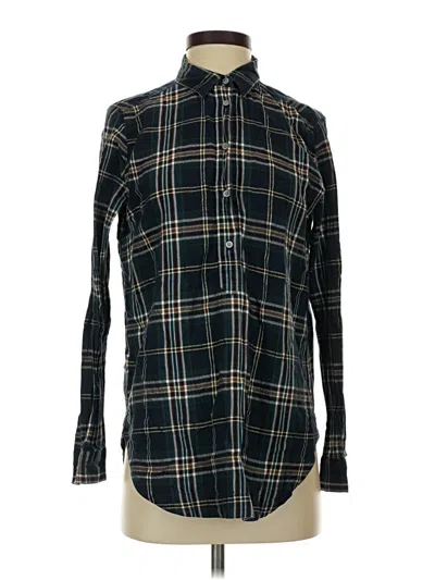 Pre-owned Ann Taylor Loft Long Sleeve Button Down Shirt In Black