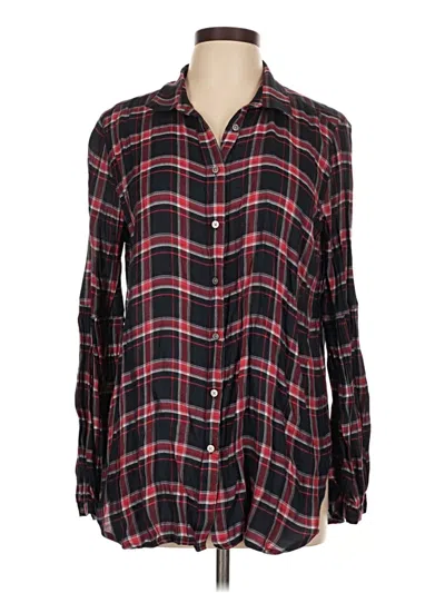 Pre-owned Ann Taylor Loft Long Sleeve Button Down Shirt In Black