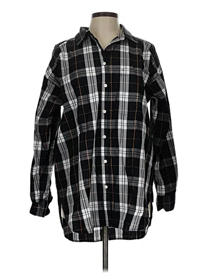 Pre-owned Ann Taylor Loft Long Sleeve Button Down Shirt In Black