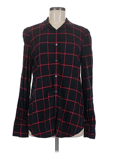 Pre-owned Ann Taylor Loft Long Sleeve Button Down Shirt In Black