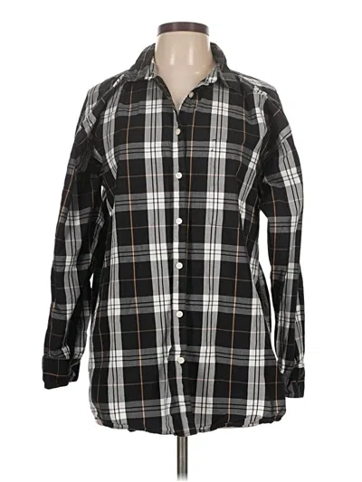 Pre-owned Ann Taylor Loft Long Sleeve Button Down Shirt In Black