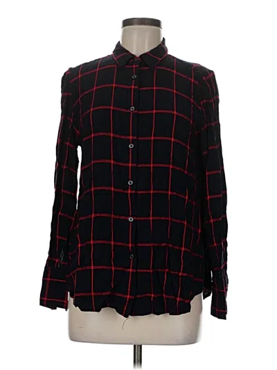 Pre-owned Ann Taylor Loft Long Sleeve Button Down Shirt In Black