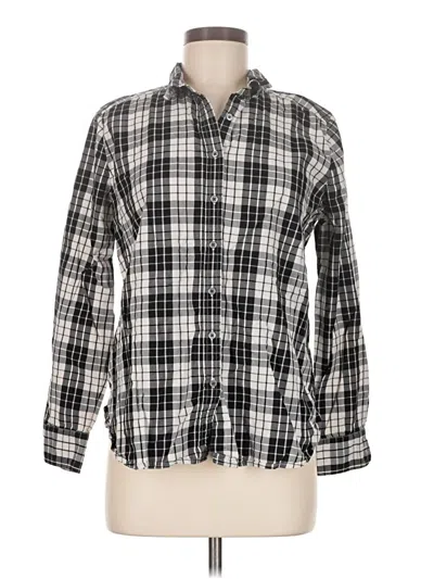 Pre-owned Ann Taylor Loft Long Sleeve Button Down Shirt In Black