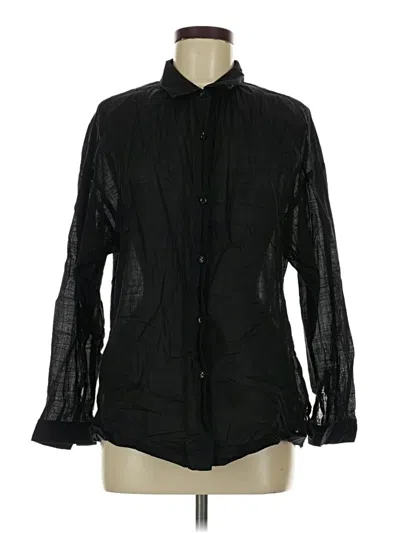 Pre-owned Ann Taylor Loft Long Sleeve Button Down Shirt In Black