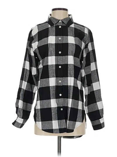 Pre-owned Ann Taylor Loft Long Sleeve Button Down Shirt In Black