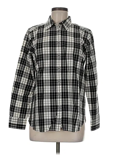 Pre-owned Ann Taylor Loft Long Sleeve Button Down Shirt In Black