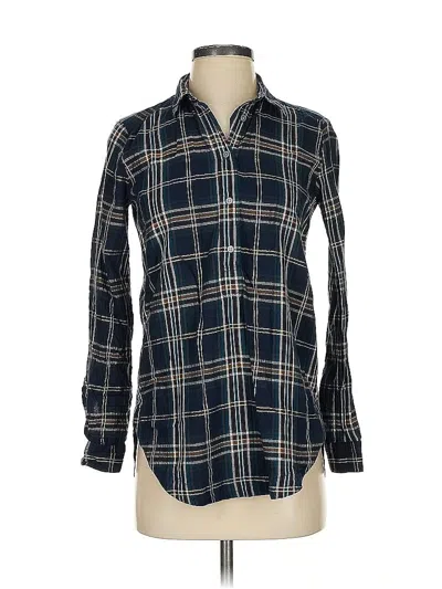 Pre-owned Ann Taylor Loft Long Sleeve Button Down Shirt In Blue