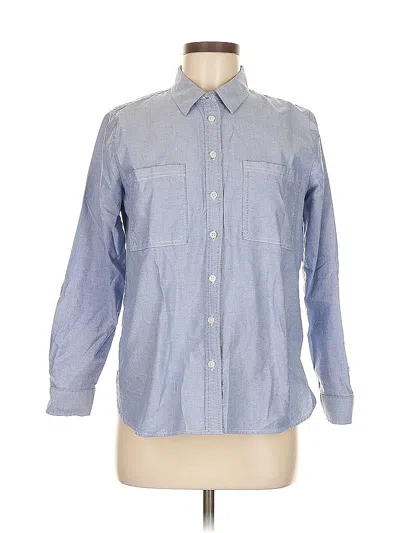 Pre-owned Ann Taylor Loft Long Sleeve Button Down Shirt In Blue