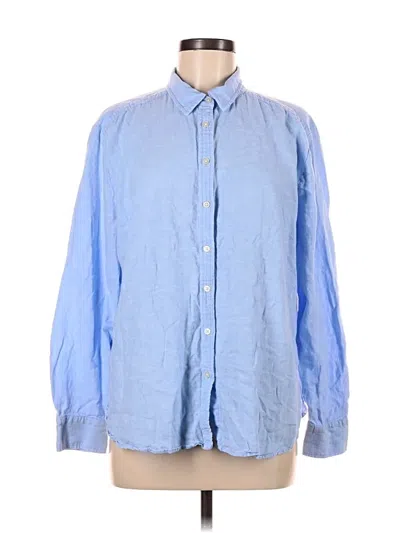Pre-owned Ann Taylor Loft Long Sleeve Button Down Shirt In Blue