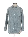 Ann Taylor Loft Long Sleeve Button Down Shirt In Blue