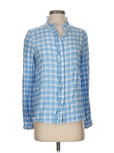 Pre-owned Ann Taylor Loft Long Sleeve Button Down Shirt In Blue