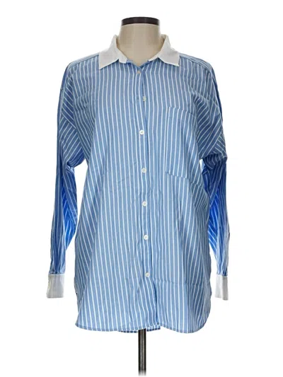 Pre-owned Ann Taylor Loft Long Sleeve Button Down Shirt In Blue