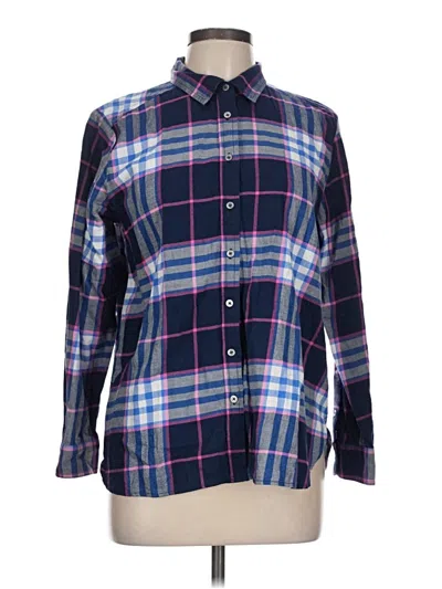 Pre-owned Ann Taylor Loft Long Sleeve Button Down Shirt In Blue