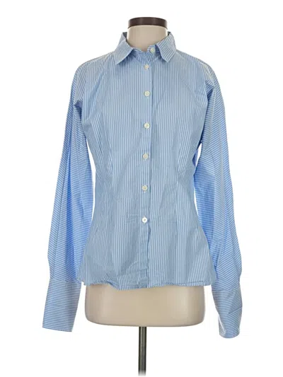 Pre-owned Ann Taylor Loft Long Sleeve Button Down Shirt In Blue