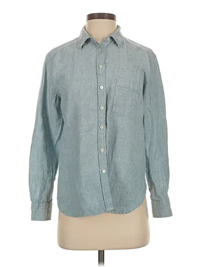 Pre-owned Ann Taylor Loft Long Sleeve Button Down Shirt In Blue