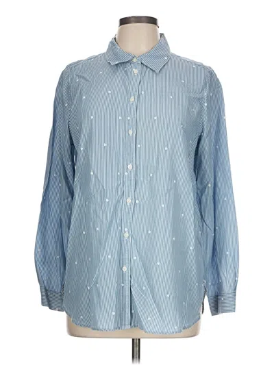 Pre-owned Ann Taylor Loft Long Sleeve Button Down Shirt In Blue