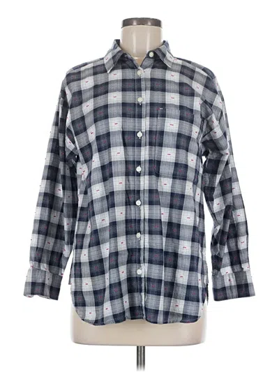 Pre-owned Ann Taylor Loft Long Sleeve Button Down Shirt In Blue