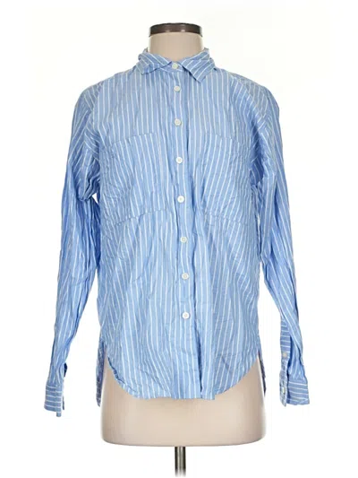 Pre-owned Ann Taylor Loft Long Sleeve Button Down Shirt In Blue