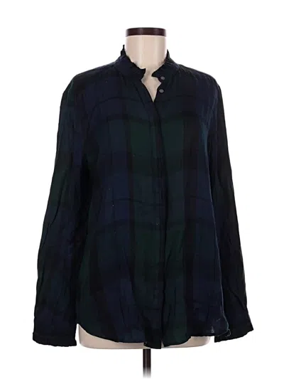 Pre-owned Ann Taylor Loft Long Sleeve Button Down Shirt In Blue