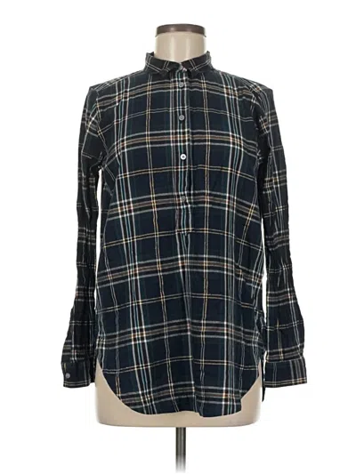 Pre-owned Ann Taylor Loft Long Sleeve Button Down Shirt In Blue