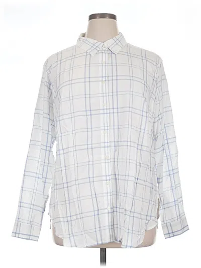 Ann Taylor Loft Long Sleeve Button Down Shirt In Blue