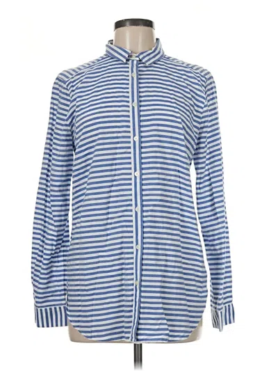 Pre-owned Ann Taylor Loft Long Sleeve Button Down Shirt In Blue