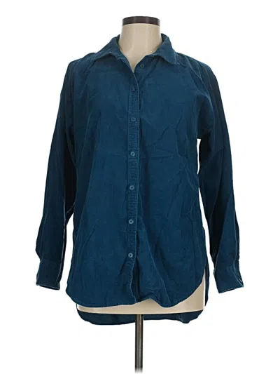 Pre-owned Ann Taylor Loft Long Sleeve Button Down Shirt In Blue