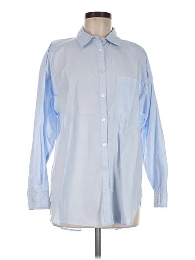 Pre-owned Ann Taylor Loft Long Sleeve Button Down Shirt In Blue