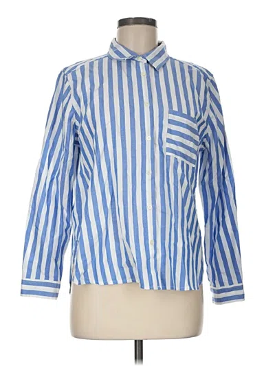 Pre-owned Ann Taylor Loft Long Sleeve Button Down Shirt In Blue