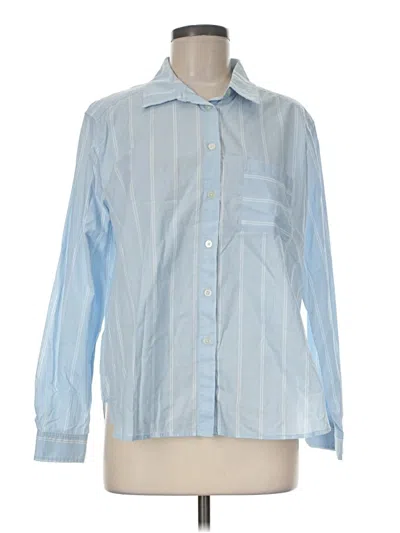 Pre-owned Ann Taylor Loft Long Sleeve Button Down Shirt In Blue