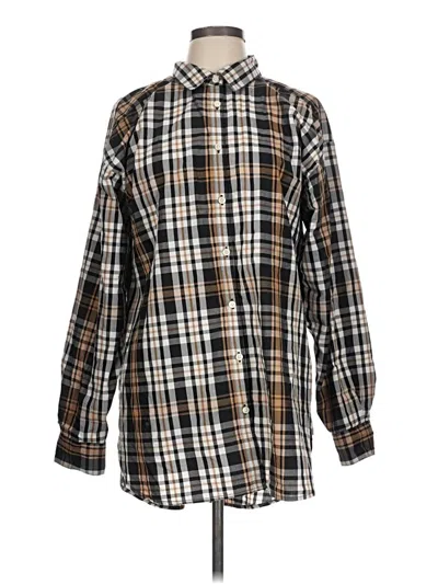 Pre-owned Ann Taylor Loft Long Sleeve Button Down Shirt In Brown
