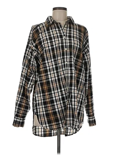 Ann Taylor Loft Long Sleeve Button Down Shirt In Brown