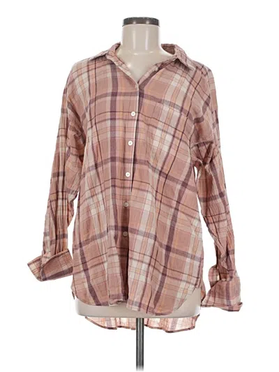 Pre-owned Ann Taylor Loft Long Sleeve Button Down Shirt In Brown